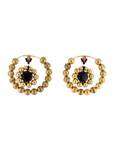 Pre-owned Marni Crystal Dop Hoop Earrings In Multi