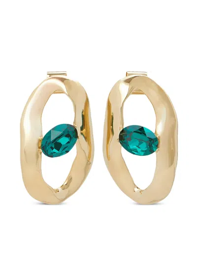 Marni Crystal-embellished Asymmetric Earrings In Gold