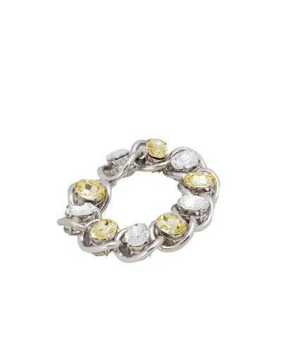 Marni Crystal-embellished Chain Bracelet In Gray