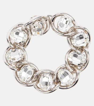 Marni Crystal-embellished Chain Bracelet In White