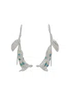 Marni Crystal-embellished Flower Drop Earrings In Blue