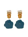 Marni Crystal-embellished Flower-motif Drop Earrings In Multi