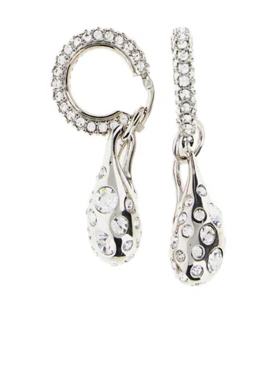 Marni Crystal-embellished Hoop Earrings In Silver