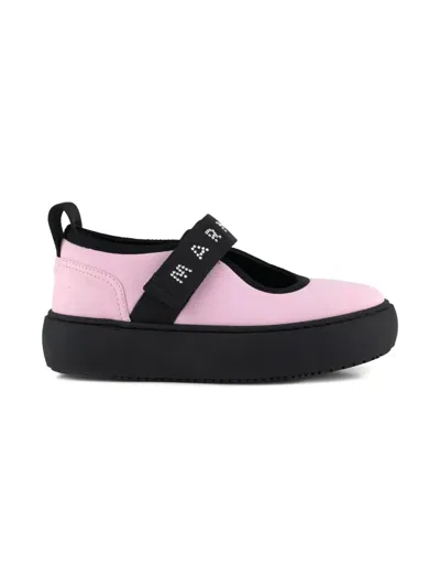 Marni Kids' Crystal-embellished Sneakerinas In Pink