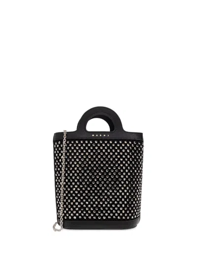 Marni Crystal-embellished Tote Bag In Black