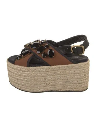 Pre-owned Marni Crystal Embellishments Espadrilles In Multi