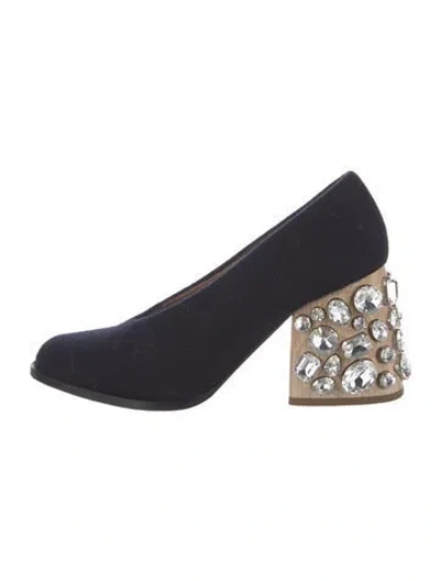 Pre-owned Marni Crystal Embellishments Pumps In Blue