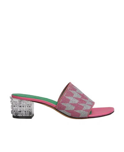 Marni Crystal-heel Patterned Sandals In Multicolor