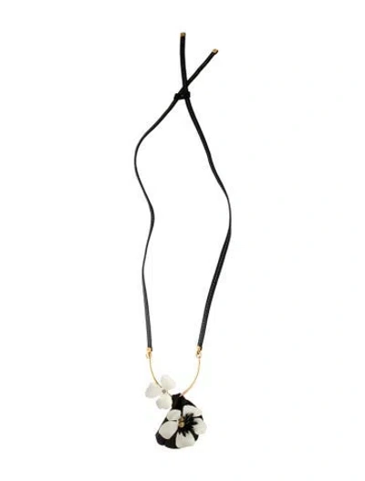 Pre-owned Marni Crystal, Resin, & Leather Bolo Necklace, 43"