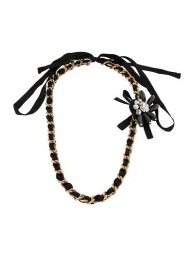 Pre-owned Marni Crystal, Resin & Ribbon Link Collar Necklace, 67" In Multi