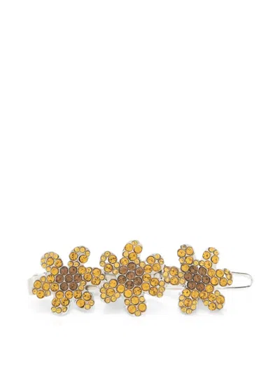 Marni Crystal-embellished Floral Hair Clip In Metallic