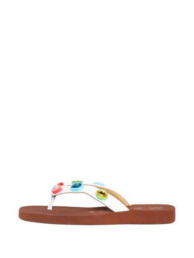 Marni Crystal-embellished Sandals In White
