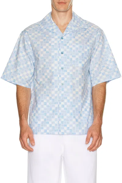 Marni Cuban Collar Bowling Shirt In Blue