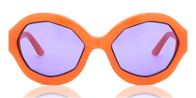 Marni Cumulus Cloud Blue Qr5 Men's Sunglasses Orange Size 63