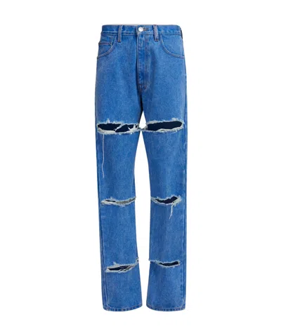 MARNI MARNI LOGO-PATCH CUT-OUT DETAILED JEANS