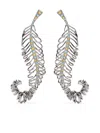 Marni Curved Feather Earrings In Silver