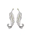 Marni Curved Feather Earrings In Silver