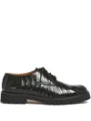 Marni Cut-and-sewn Oxford Shoes In Black