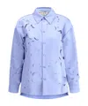 Marni Flower Cut-out Collar Shirt In Blue