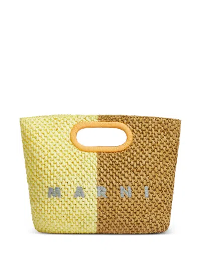 Marni Cutout Handles Clutch Bag In Yellow