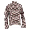 Marni Cutout Printed Turtleneck Top In Multicolor Silk In Multi
