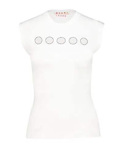 Marni Cut-out Sleeveless T-shirt In Animal Print
