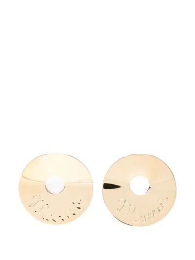 Marni Cutout Stud Earrings In Gold