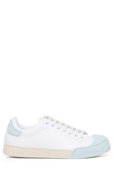 Marni Dada Bumper Leather Low Top Trainers In White,blue