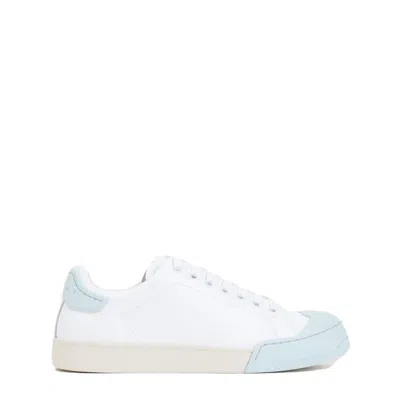 MARNI DADA BUMPER WHITE LIGHT BLUE LEATHER SNEAKERS