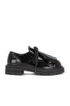 Marni Dada Embellished Fringed Glossed-leather Derby Shoes In Black
