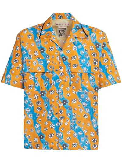 MARNI DAISY-PRINT PATCH-POCKET SHIRT