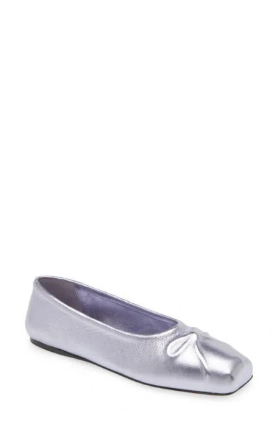 Marni Women's Dancer Metallic Leather Ballet Flats In Light Blue