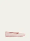 Marni Dancer Leather Bow Ballerina Flats In Antique Rose
