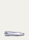 Marni Leather Ballet Flats In Light Blue