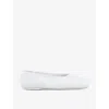 Marni White Nappa Leather Seamless Little Bow Ballet Flat In Lily White