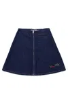 Marni Zip-up Denim Skirt In Blue