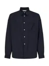 Marni Tropical Wool Shirt Button Down Collar In Blue