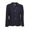 Marni Dark Blue Wool Fresh Fabric Baby Jacket With Embroidery In Black