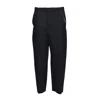 Marni Dark Blue Wool Straight Pants In Black