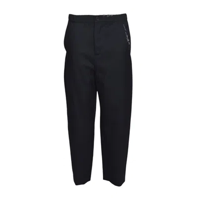 Marni Dark Blue Wool Straight Pants In Black