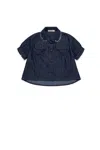 Marni Camicia In Denim Scuro Con Rhinestones In Blue