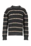 Marni Striped Wool Mohair Sweater In Black