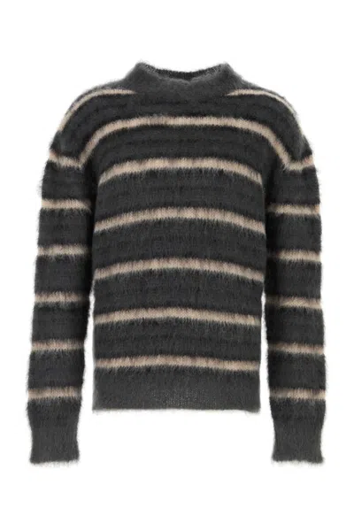 MARNI DARK GREY STRIPED SWEATER