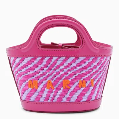 Marni Dark Pink Micro Tropicalia Satchel In Multi