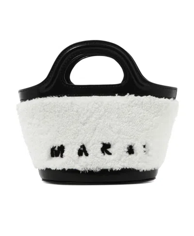 Marni Debossed-logo Tote Bag In White