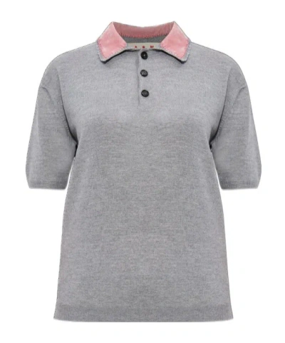 MARNI MARNI DECORATIVE COLLAR POLO SHIRT