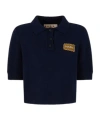 Marni Mending Logo Cashmere Sweater In Blue