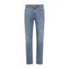Marni Deep Blue Cotton Washed Bull Denim 5-pocket Jeans In White