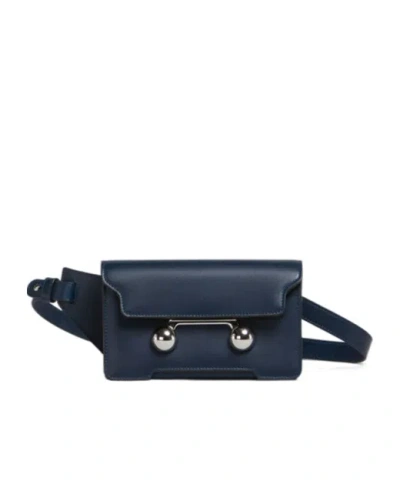 Marni Deep Blue Leather Trunkaroo Crossbody Bag