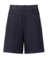 Marni Men's High-waisted Shorts Raw Hem In Blue